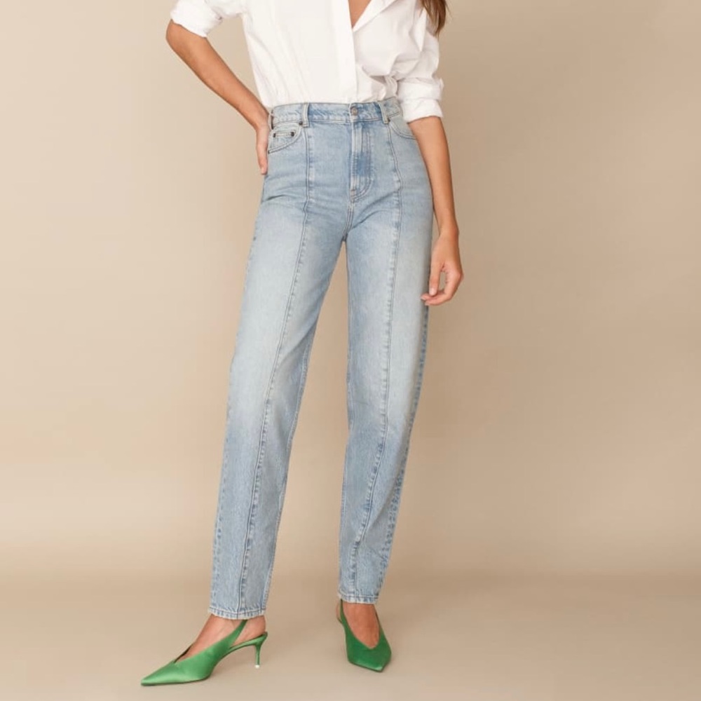 Reformation Kris Relaxed Seamed Jean Natural Wash
